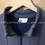 [L] FPAR Vintage Half Zip Mock Neck Pullover Sweatshirt Navy