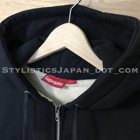 M] Supreme Vintage Arc Logo Thermal Hoodie Black – StylisticsJapan.com