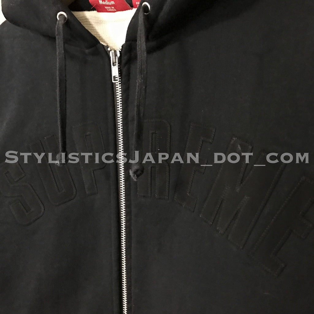 M] Supreme Vintage Arc Logo Thermal Hoodie Black – StylisticsJapan.com