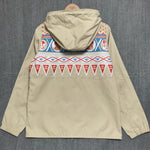 [XS] Women's! A Bathing Ape Bape General Knit Print Nylon Hooded Jacket Beige
