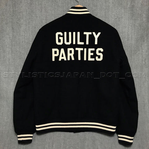M] Wacko Maria Guilty Parties Wool Stadium Jacket Black