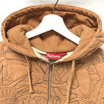 [M] Supreme Uptown New York Theme Embroidered Thermal Hoodie Brown