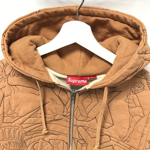 Louis Vuitton X Supreme Red Monogrammed Leather Bomber Jacket M