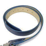 [M] A Bathing Ape Bape Nested Logo Plaid Leather Belt Blue