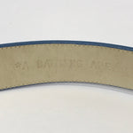 [M] A Bathing Ape Bape Nested Logo Plaid Leather Belt Blue