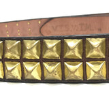 [32] Visvim Leather Studded Belt Brown