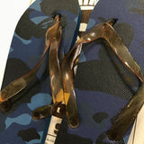 [8] DS! A Bathing Ape Bape Vintage Color Camo Beach Sandals Navy