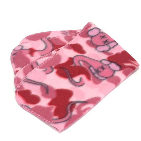A Bathing Ape Bape x Kaws Camo Fleece Towel Pink