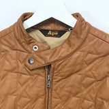 [M] A Bathing Ape Bape Sta Leather/Down Riders Jacket Light Brown