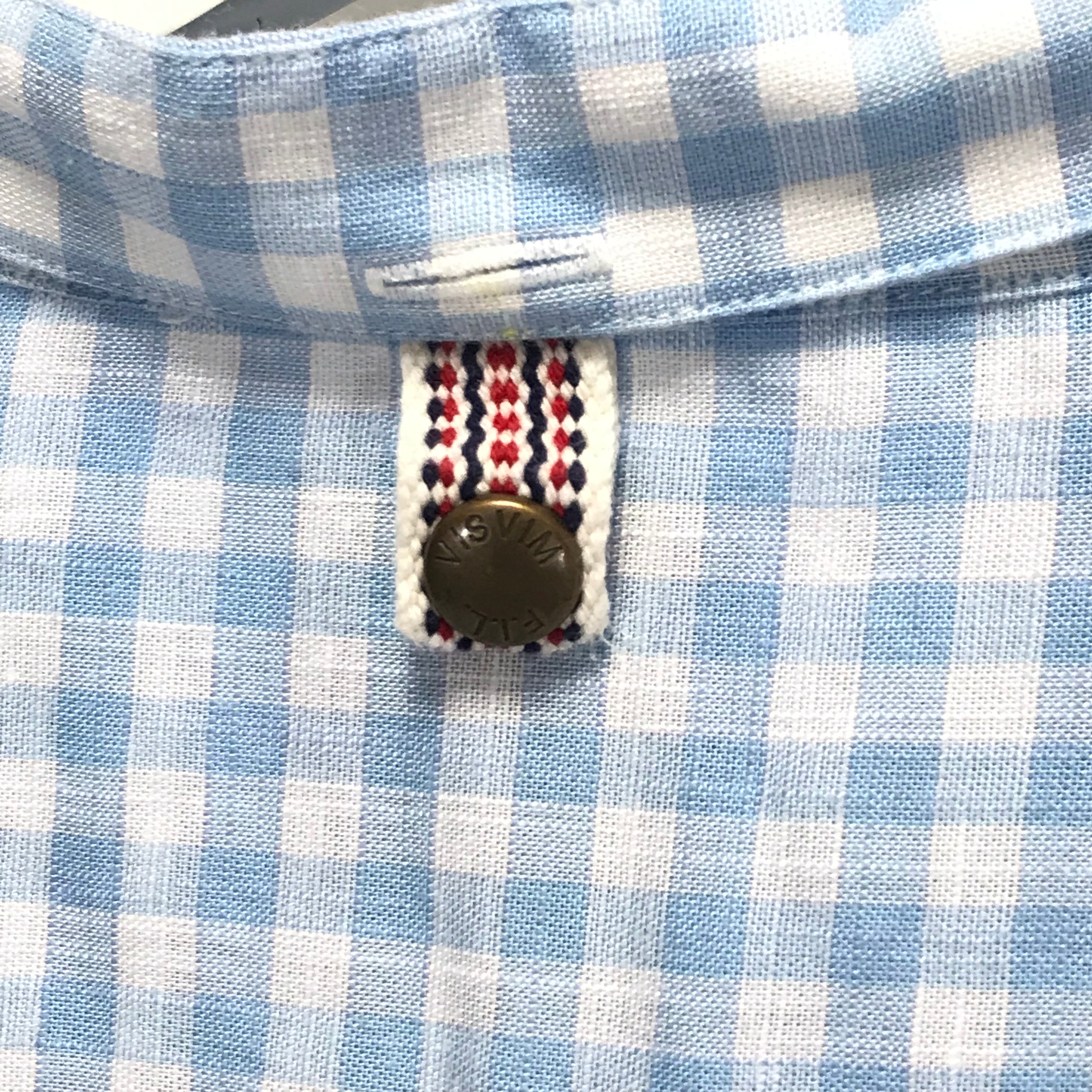 L] Visvim Ingall Band Collar L/S Shirt IT (Italy) Blue