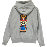 [S] A Bathing Ape Bape x Mario Full Zip Hoodie Grey