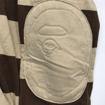 [M] A Bathing Ape Bape Crest Striped Hoodie Brown