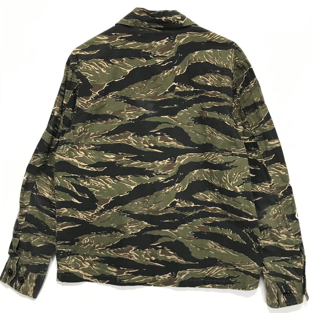 70s cotton tiger stripe camo jacket - THRIFTWARES