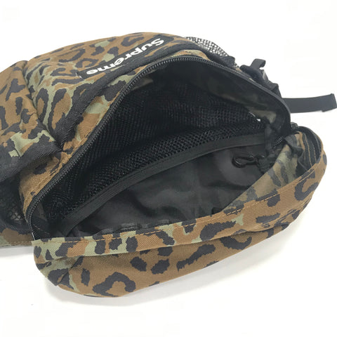 Supreme Leopard Print Backpack - Brown