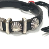 Goro's Leather Double Silver Concho Bracelet Black ゴローズ　Wカンブレス　黒
