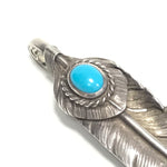 Goro's Silver Rope Turquoise Large Feather 銀縄ターコイズ付き銀ハート特大フェザー左