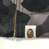 [M] A Bathing Ape Bape Carhartt Color Camo Work Jacket Black