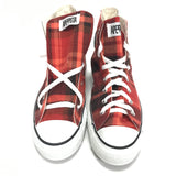 [11] DS! A Bathing Ape Bape Sta Plaid 'Chuck Taylor' Hi Top Shoes Red