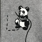 [L] A Bathing Ape Bape Full Zip Panda Hoodie Grey