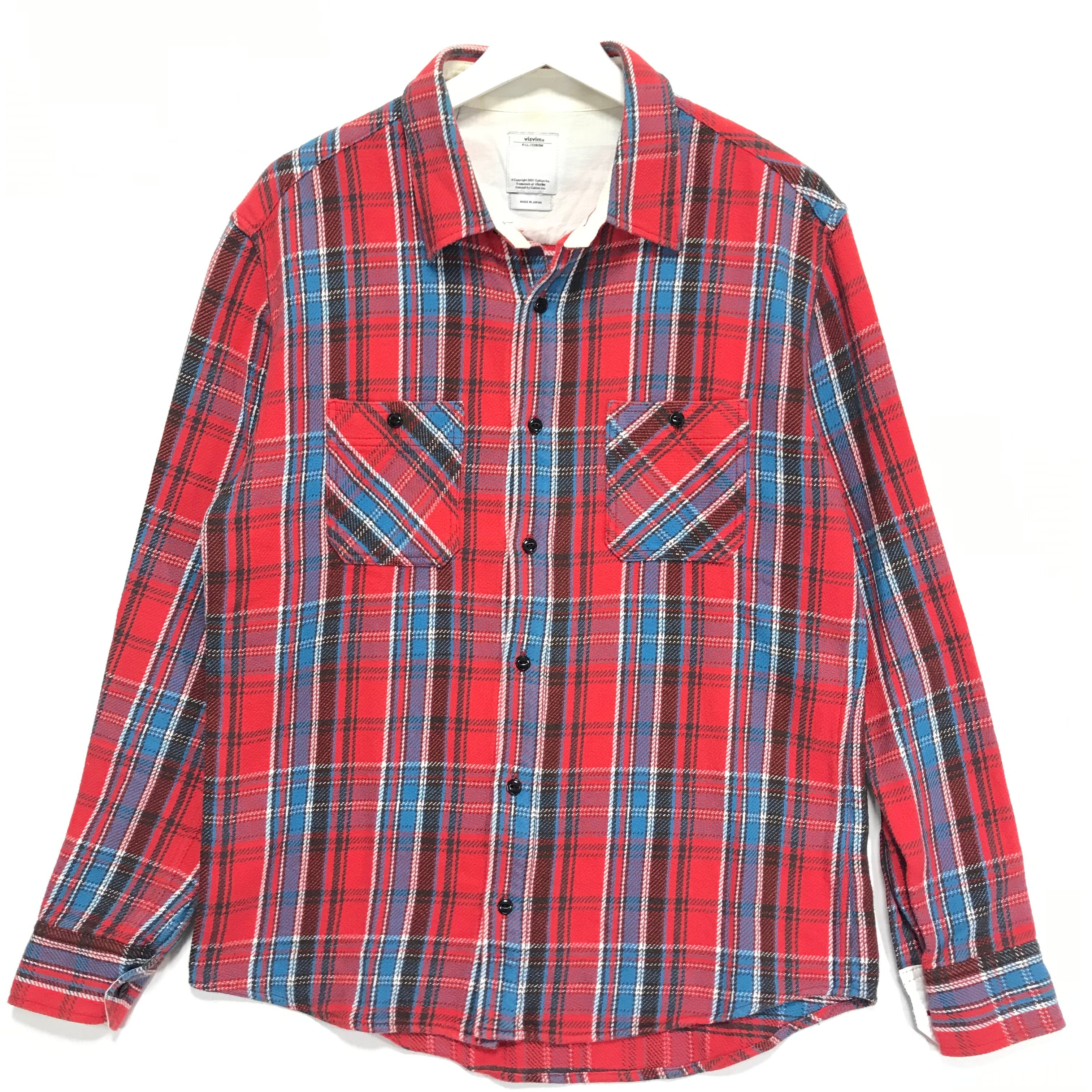 M] Visvim 10AW Black Elk Flannel Check Shirt Red – StylisticsJapan.com