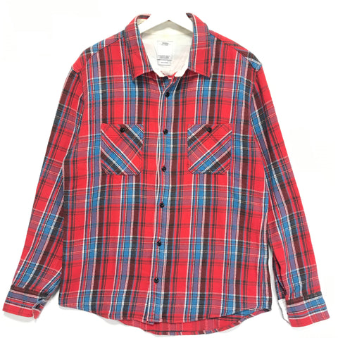 [M] Visvim 10AW Black Elk Flannel Check Shirt Red