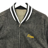 [L] A Bathing Ape Bape Vintage Bape Heads Denim Varsity Jacket