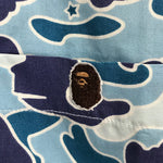 [XS] Women's! A Bathing Ape Bape Vintage Psyche Camo L/S Shirt Blue