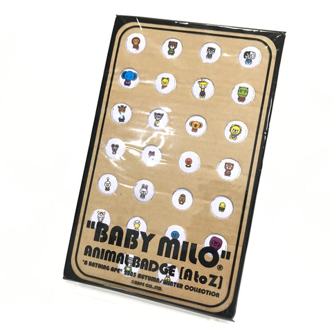 DS! A Bathing Ape Bape Baby Milo Animal Alphabet Pin Badge Set