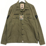 [L] A Bathing Ape Bape Vintage ASNKA Military Shirt Olive