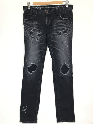 [3] Number Nine Distressed Skinny Denim Jeans Black