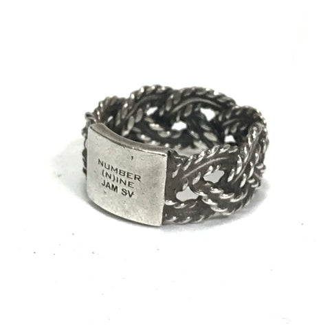 Number Nine x Jam Home Made Silver Braided Rope Ring