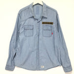 [M] WTAPS 04SS Jody Foster's Army Cell L/S Chambray Shirt Blue