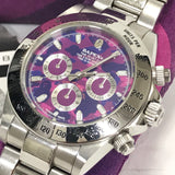 A Bathing Ape Bape Type 3 Daytona Automatic Bapex Watch Silver/Purple