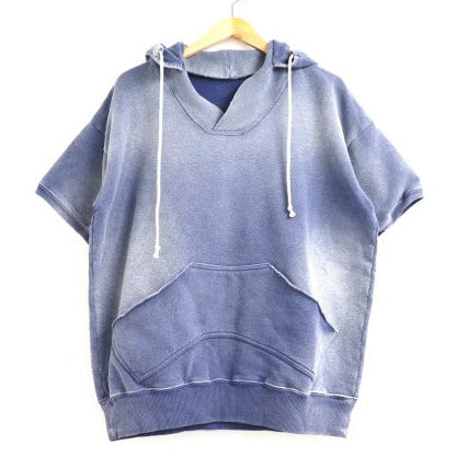 [L] Kapital Short Sleeve Pullover Hoodie Blue