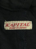 [M] Kapital Stripe Pattern Belted Shorts Black