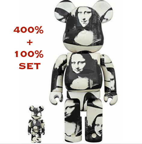 DS! Medicom x Andy Warhol Double Mona Lisa 400% + 100% Bearbrick Set