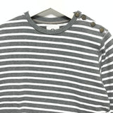 [S] Visvim Button Shoulder Border Crewneck Sweatshirt Grey