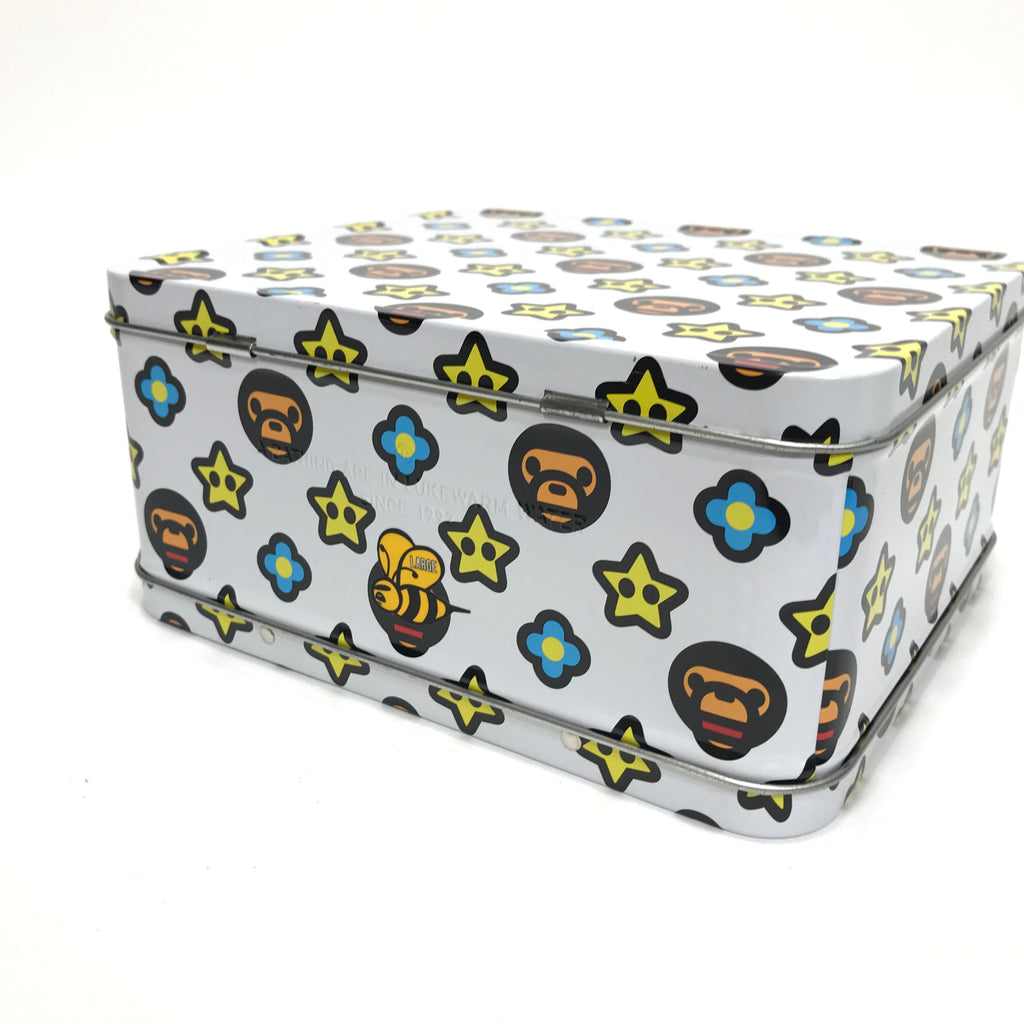 A Bathing Ape Baby Milo Mario Stars Metal Lunch Box White