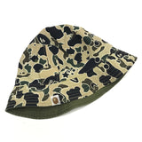 [L] A Bathing Ape Bape Vintage Sta Psyche Camo Reversible Bucket Hat Olive