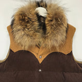 [XL] A Bathing Ape Bape Fur Collar Corduroy Down Vest