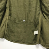 [L] Kapital Cotton Linen Herringbone Military Jacket Olive