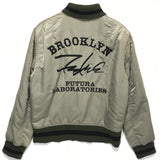 [M] Futura Laboratories Brooklyn Satin Bomber Varsity Stadium Jacket