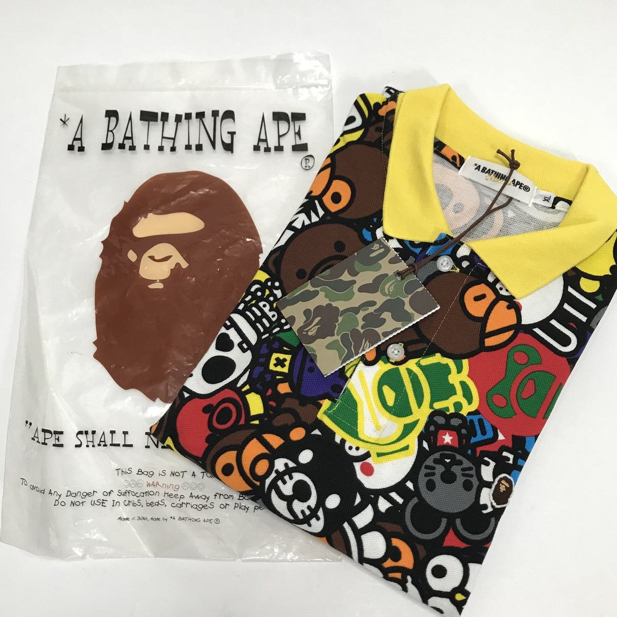 [XL] DS! A Bathing Ape Bape Baby Milo Safari Polo Shirt ...