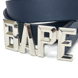 [L] A Bathing Ape Bape 3D Logo Metal / Leather Belt
