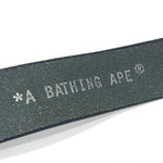 [L] A Bathing Ape Bape 3D Logo Metal / Leather Belt