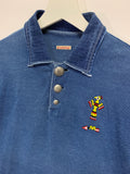 [M] Kapital Slub Cotton Indigo Concho Beaded Polo Shirt