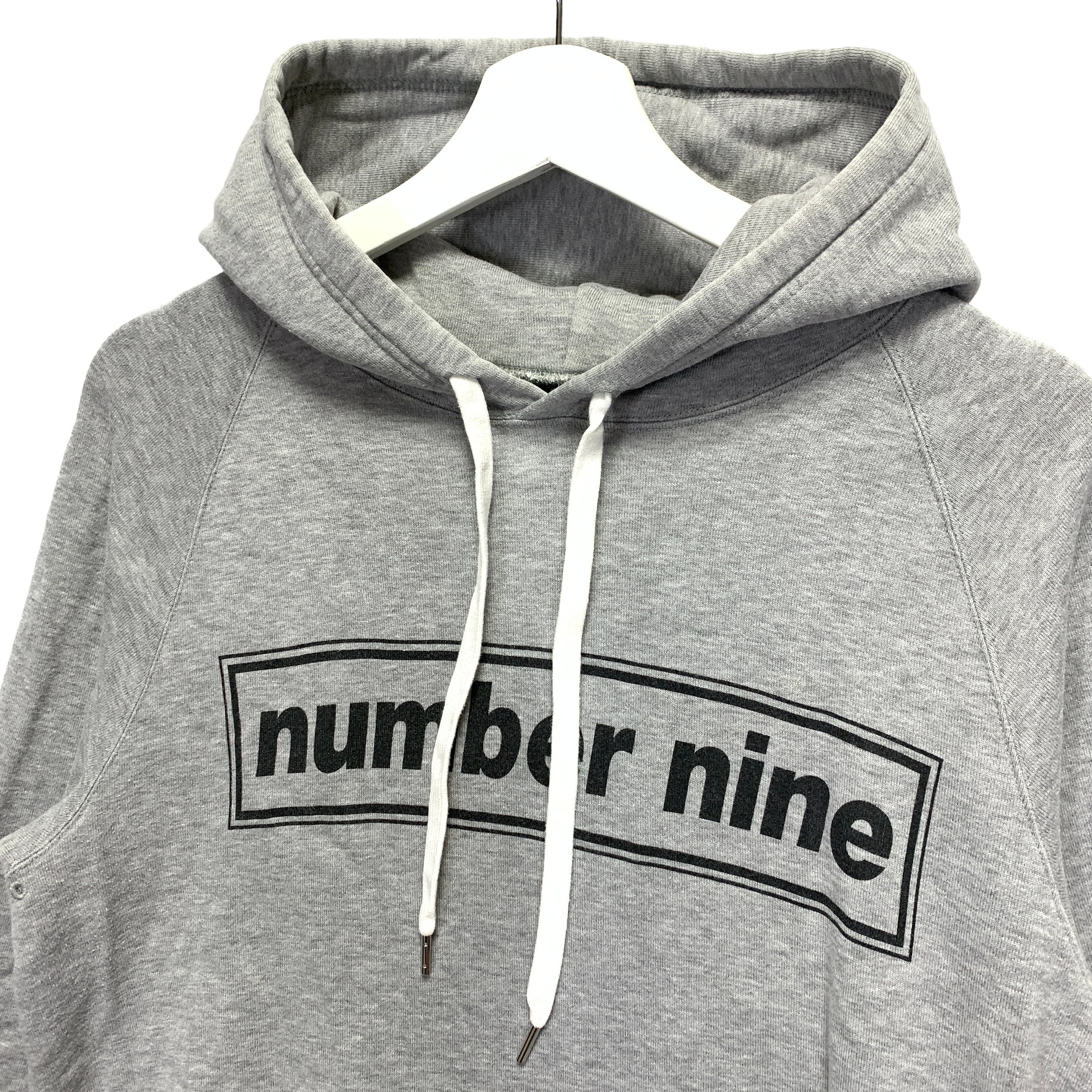 M] Number Nine Bar Logo Pullover Hooded Sweatshirt Hoodie