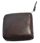 Visvim Veggie Leather Bi-Fold Zip Wallet Dark Brown