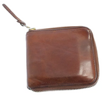 Visvim Veggie Leather Bi-Fold Zip Wallet Brown