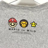 [L] A Bathing Ape Bape Mario Crewneck Sweatshirt Grey